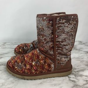 sequin ugg style boots